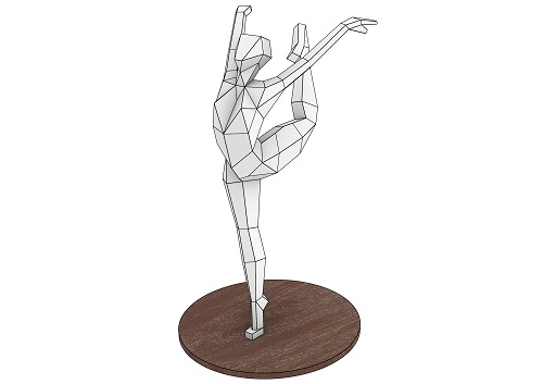 DXF مجسمه بالرین فلزی بهمراه نقشه ساخت - تصویر 2