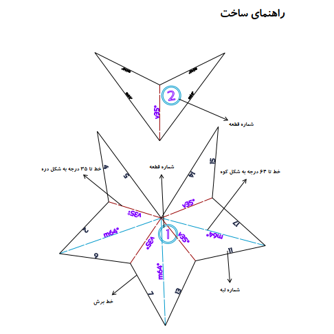 DXF دیوارکوب ستاره فلزی بهمراه نقشه ساخت - تصویر 2